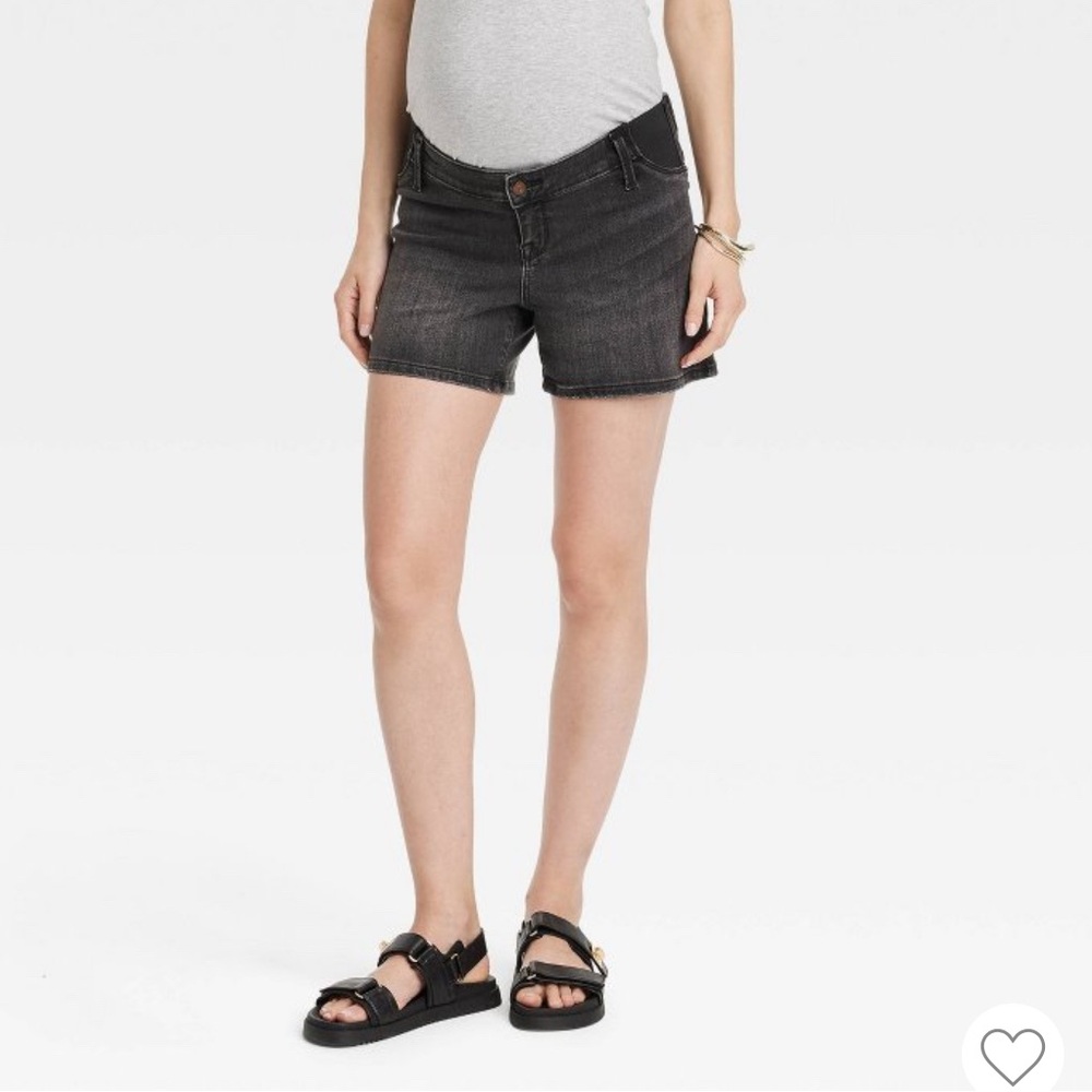 Maternity Black Denim Shorts